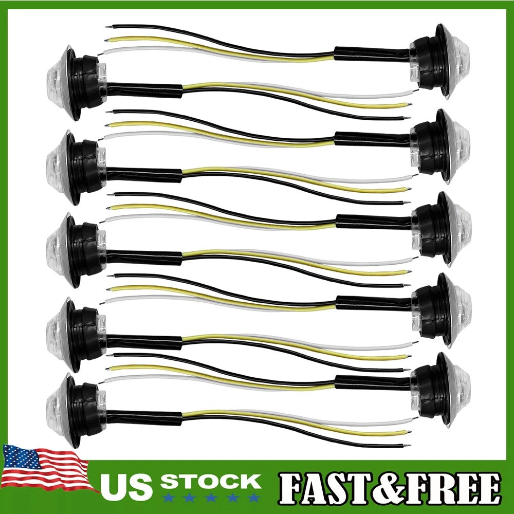 Dual Function White LED Strobe Marker Lights for Vehicles (12V 24V)