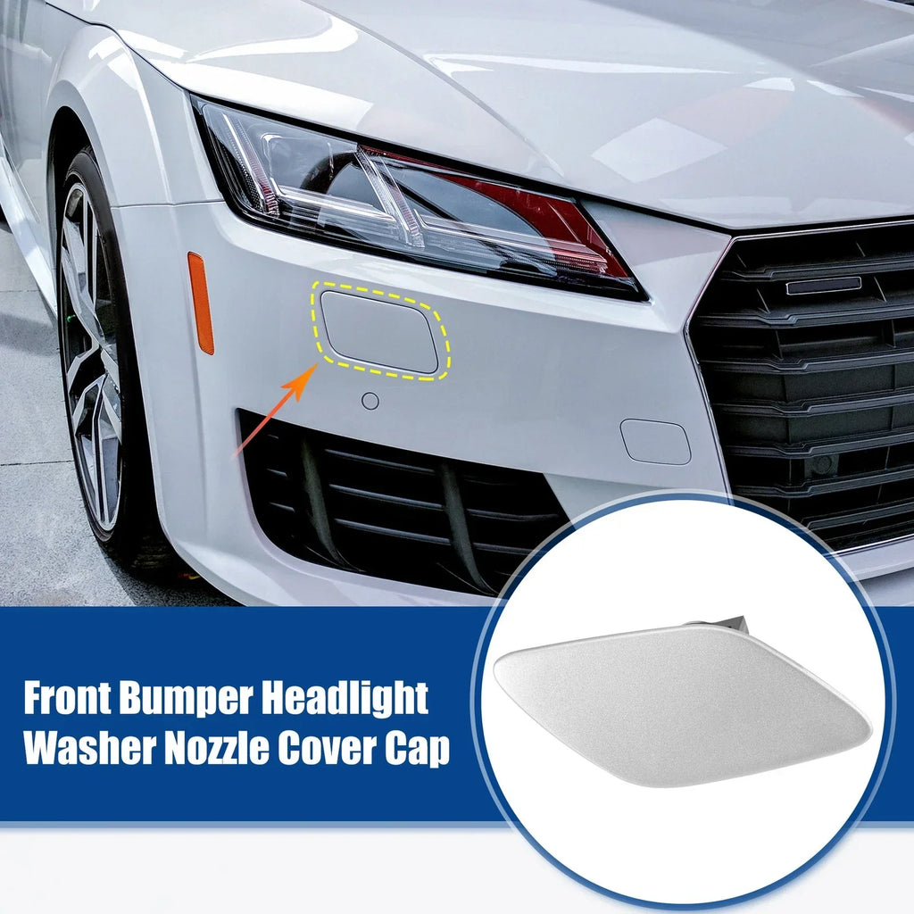 Front Right Bumper Headlight Washer Nozzle Cover Cap for BMW 328 Silver Tone