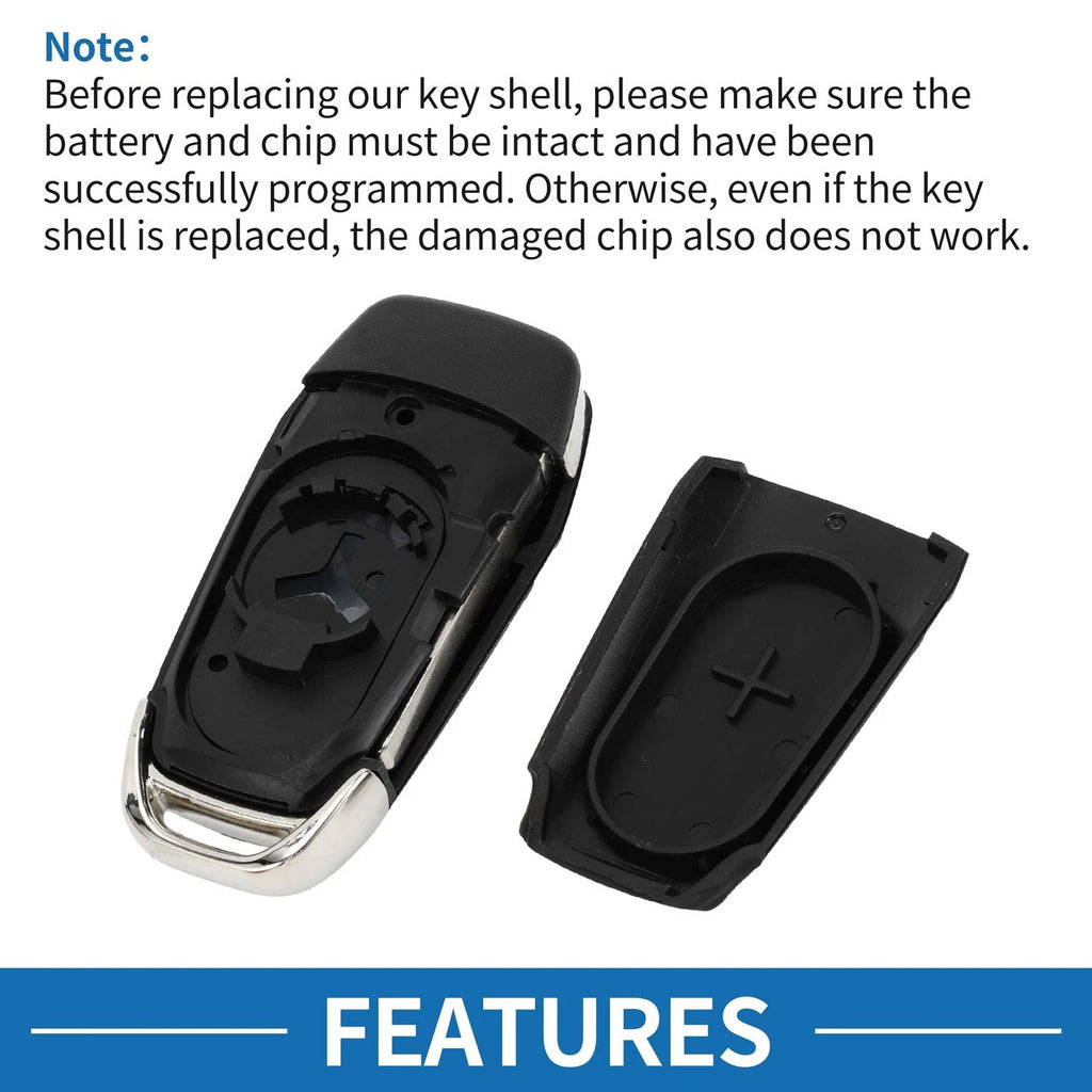 3 Buttons Keyless Entry Remote Key Shell Case for Ford Ka Fiesta Focus Transit (2000–2023)