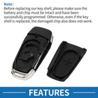 3 Buttons Keyless Entry Remote Key Shell Case for Ford Ka Fiesta Focus Transit (2000–2023)