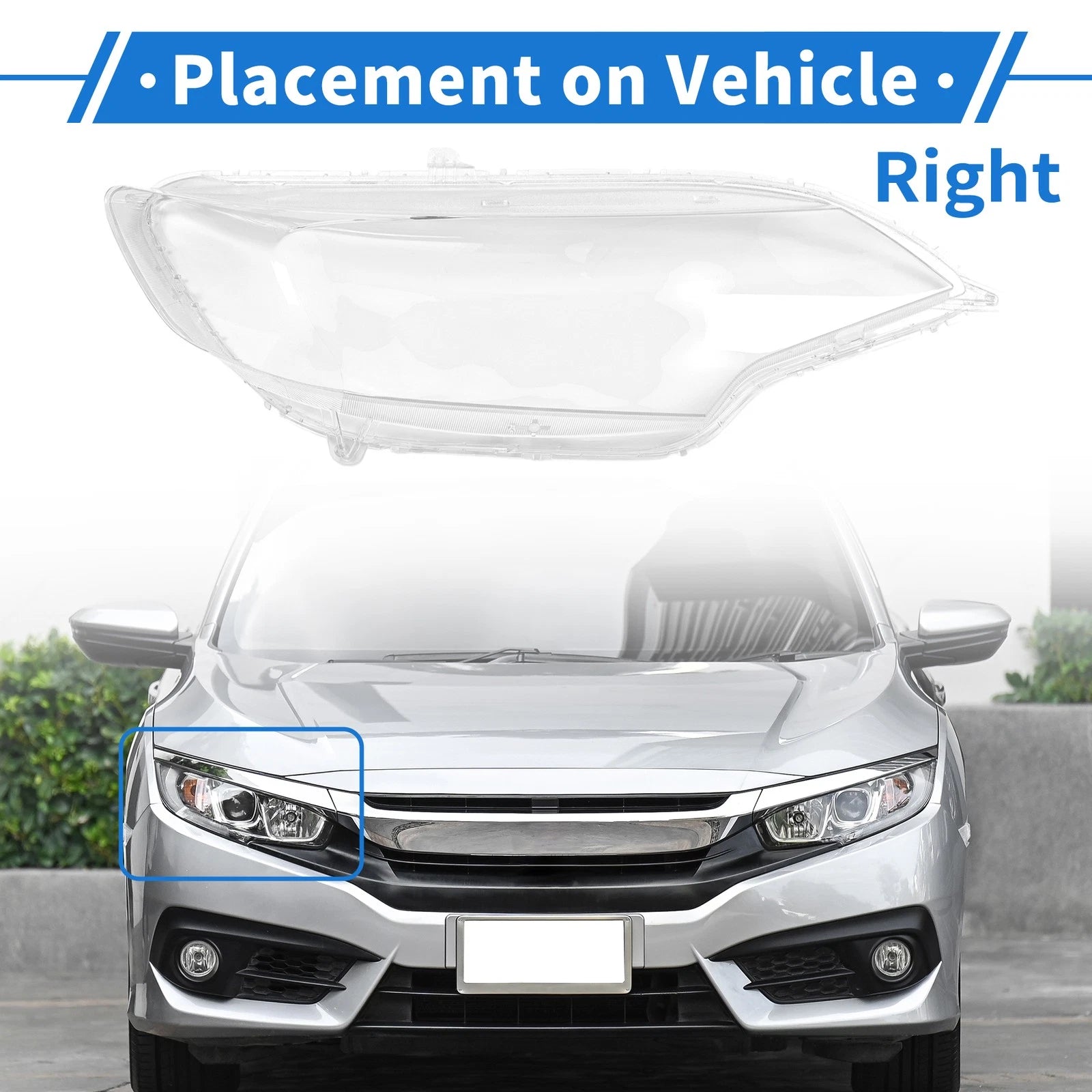 Headlight Lens Cover for Honda Fit (2014–2020) PC Clear