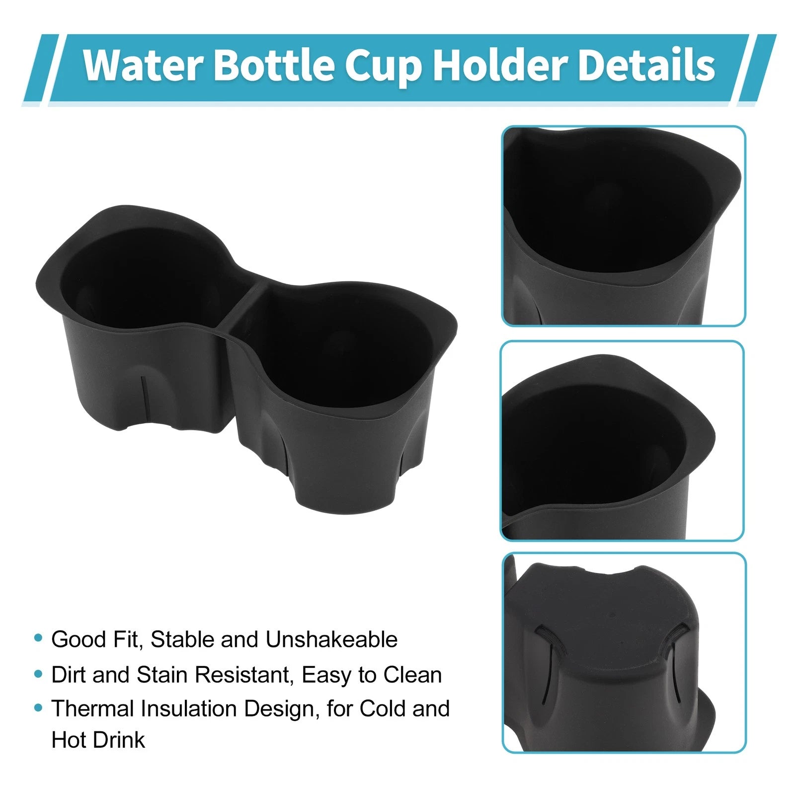 Center Console Cup Holder Organizer for Buick Envision (2021–2023) TPE Black