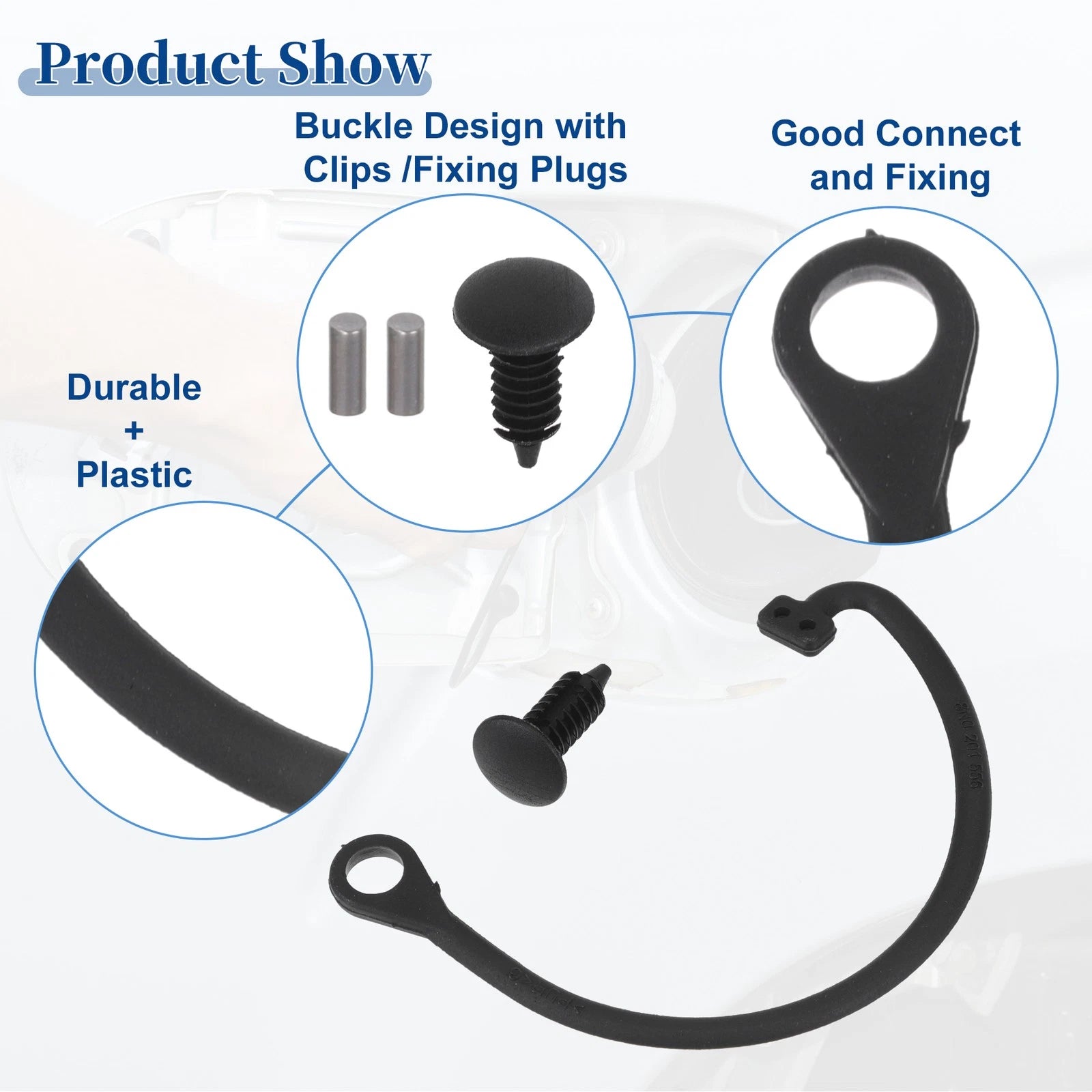 2X Fuel Tank Cap Tether Curved for VW Beetle (1998–2001) No. 1H0201553B