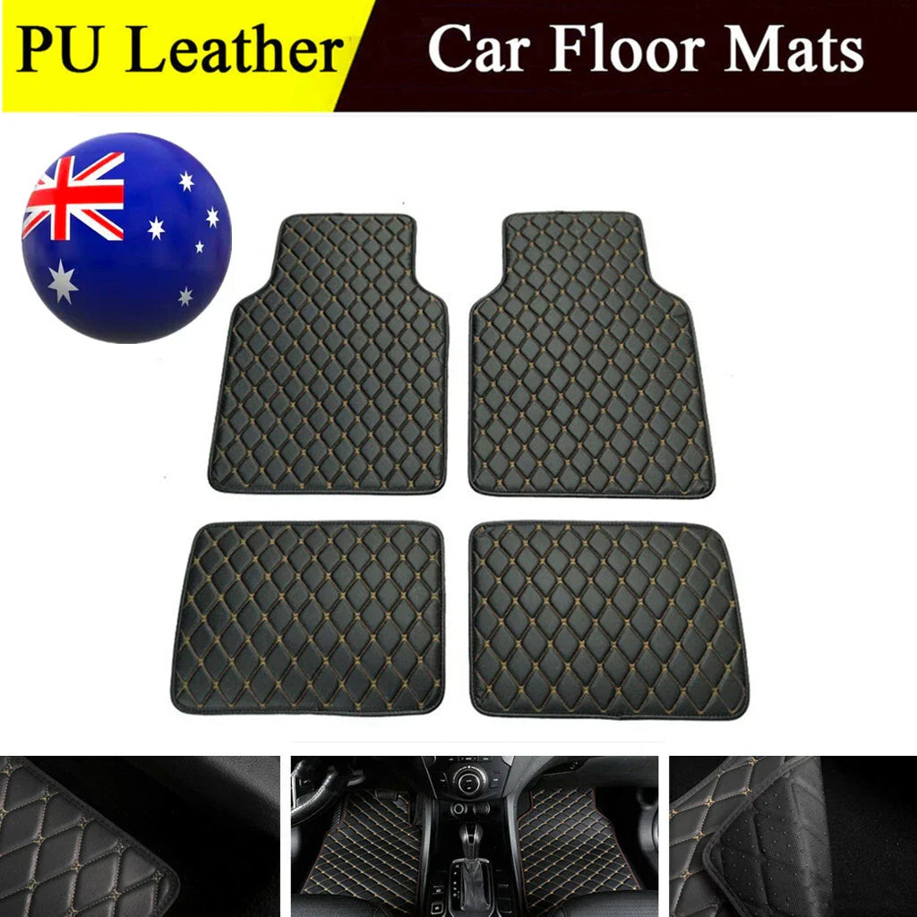 4 Pcs Waterproof PU Leather Car Floor Mats