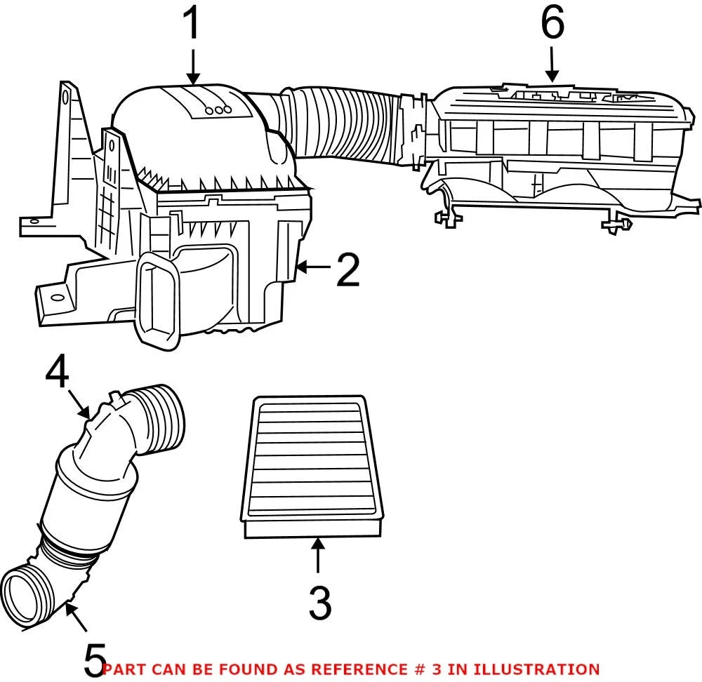 OEM Primary Air Filter for Dodge Ram 2500 3500 5.9 L6 (2003–2009)