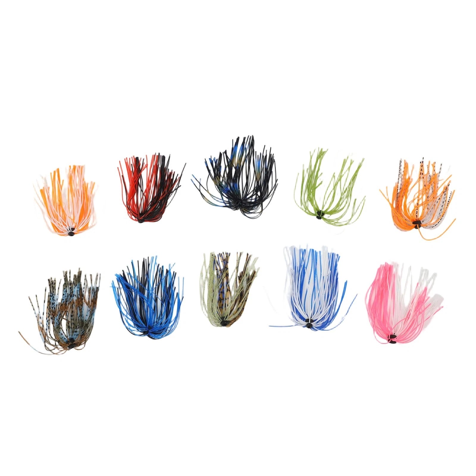 10X Silicone Jig Skirts for Bass Trout Walleye Crappie Fishing Lures (7cm)