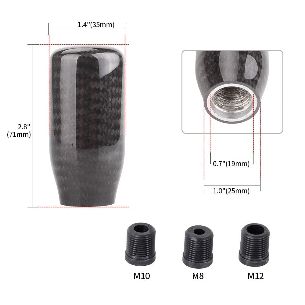 Carbon Fiber Manual Gear Shift Knob for Universal Vehicles