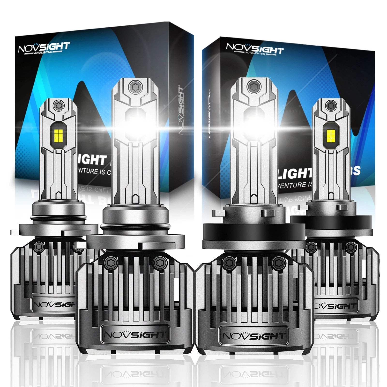 2X NOVSIGHT 9005 H11 LED Headlight Kit Bulbs 6500K for