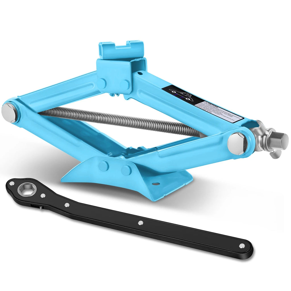 Hydraulic Lift Scissor Jack 10-15in 3306lbs Capacity w/ Ratchet Wrench
