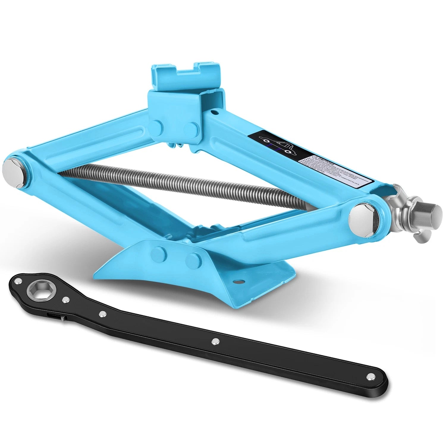 Hydraulic Lift Scissor Jack 10-15in 3306lbs Capacity w/ Ratchet Wrench
