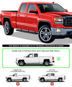4" Matte Black Running Boards for Chevrolet Silverado/Sierra (2007-2018)
