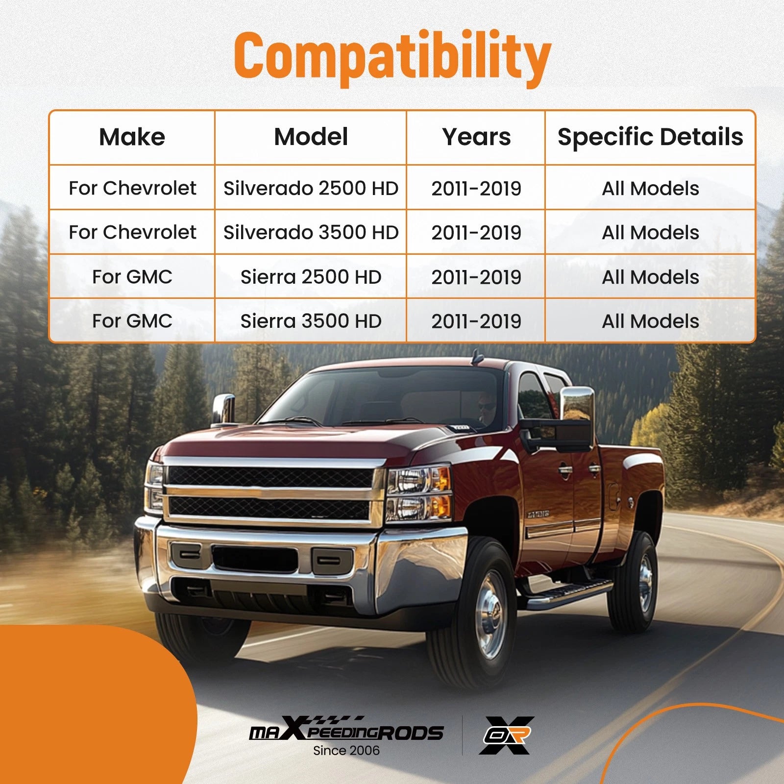 2X Front Suspension Lower Control Arms for Silverado Sierra 2500 HD (2011-2019)