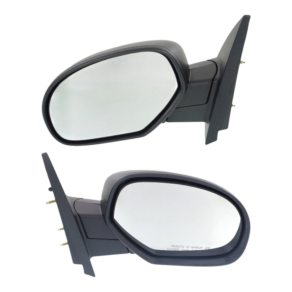 Set of 2 Manual Mirrors for Chevrolet Silverado 1500 (2007–2013) Black