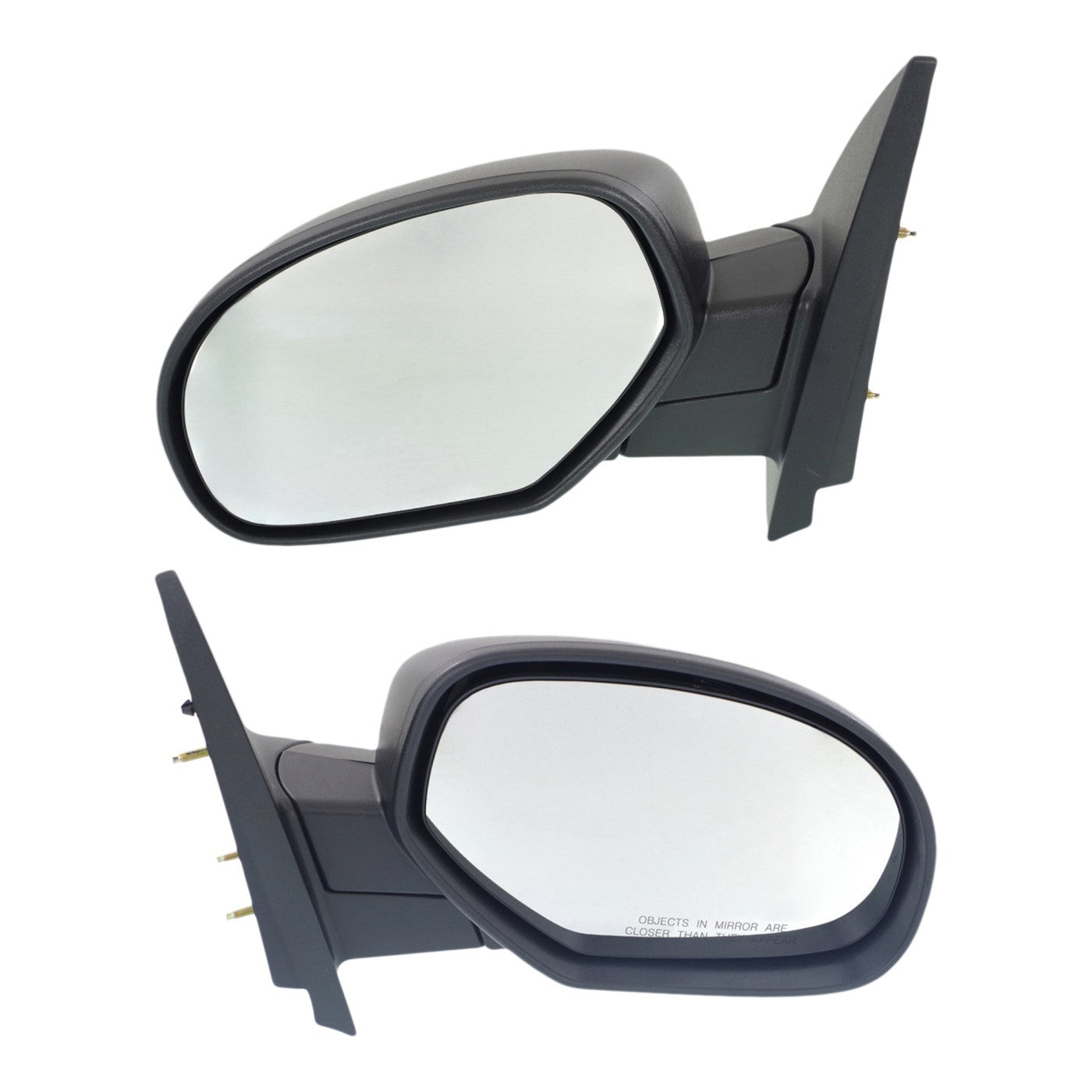 Set of 2 Manual Mirrors for Chevrolet Silverado 1500 (2007–2013) Black