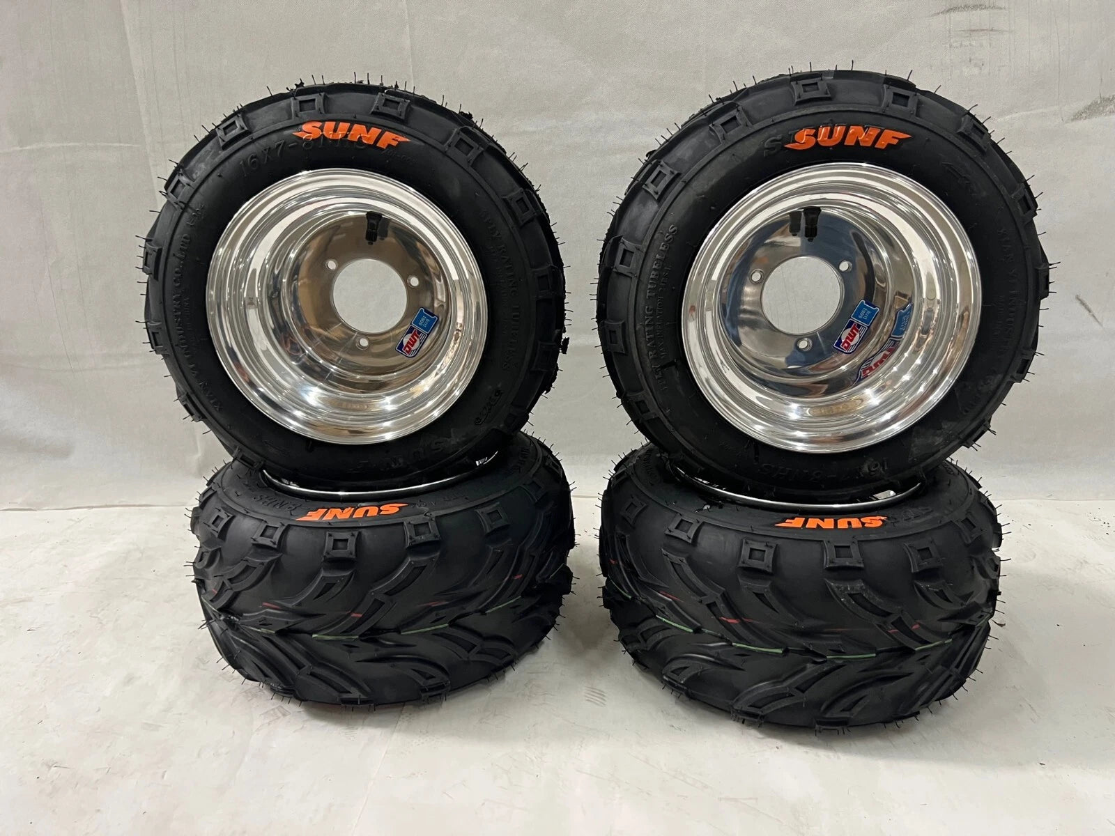 Set of 2 DWT Polished 8" Rims for Suzuki LT50 LTZ50 (A004, 16x7-8)