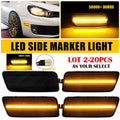 2X LED Smoke Amber Front Side Marker Signal Light for Volkswagen MK6 GTI (2010–2014)