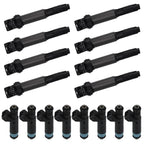 Set of 8 Fuel Injectors & Ignition Coils for BMW X5 V8 4.4L (2004–2006)