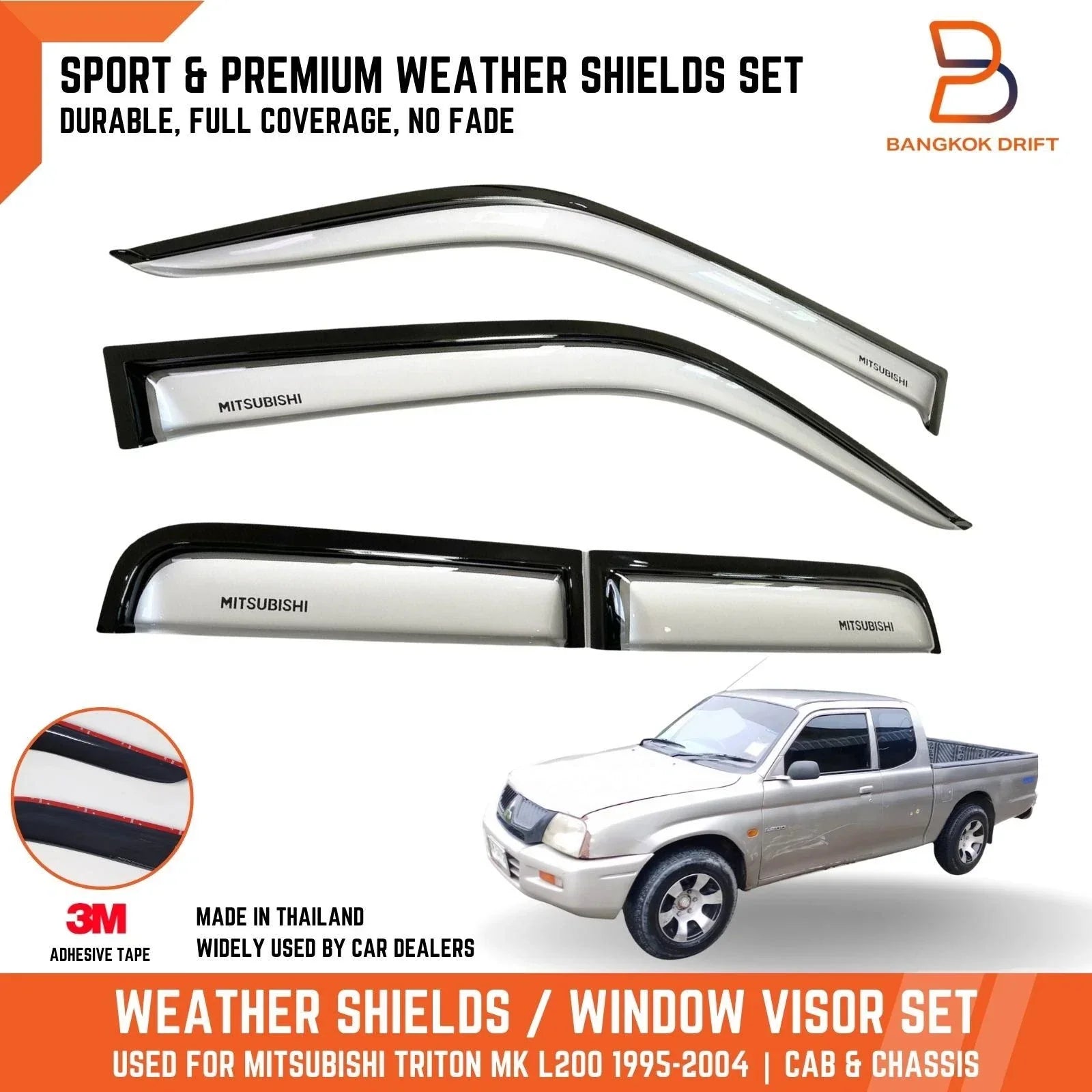 Visor Shield Wind Deflector for Mitsubishi Triton MK (1997-2005)