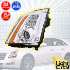 HID Headlight for Cadillac CTS (2008–2014) Chrome Driver LED DRL LH