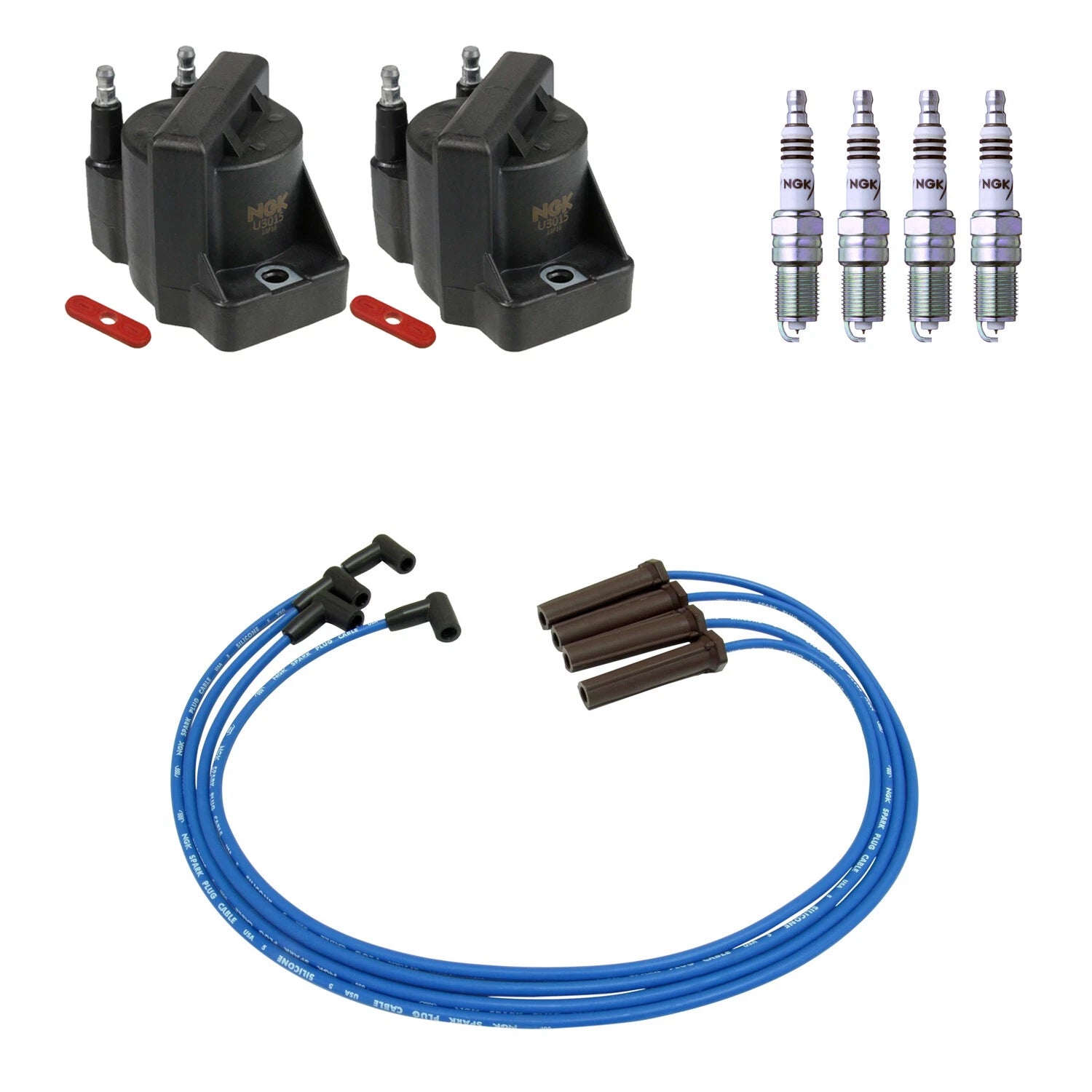 Set of 2 Ignition Coil Wires & 4 Iridium Spark Plugs for Hombre S10 (1994–2004)