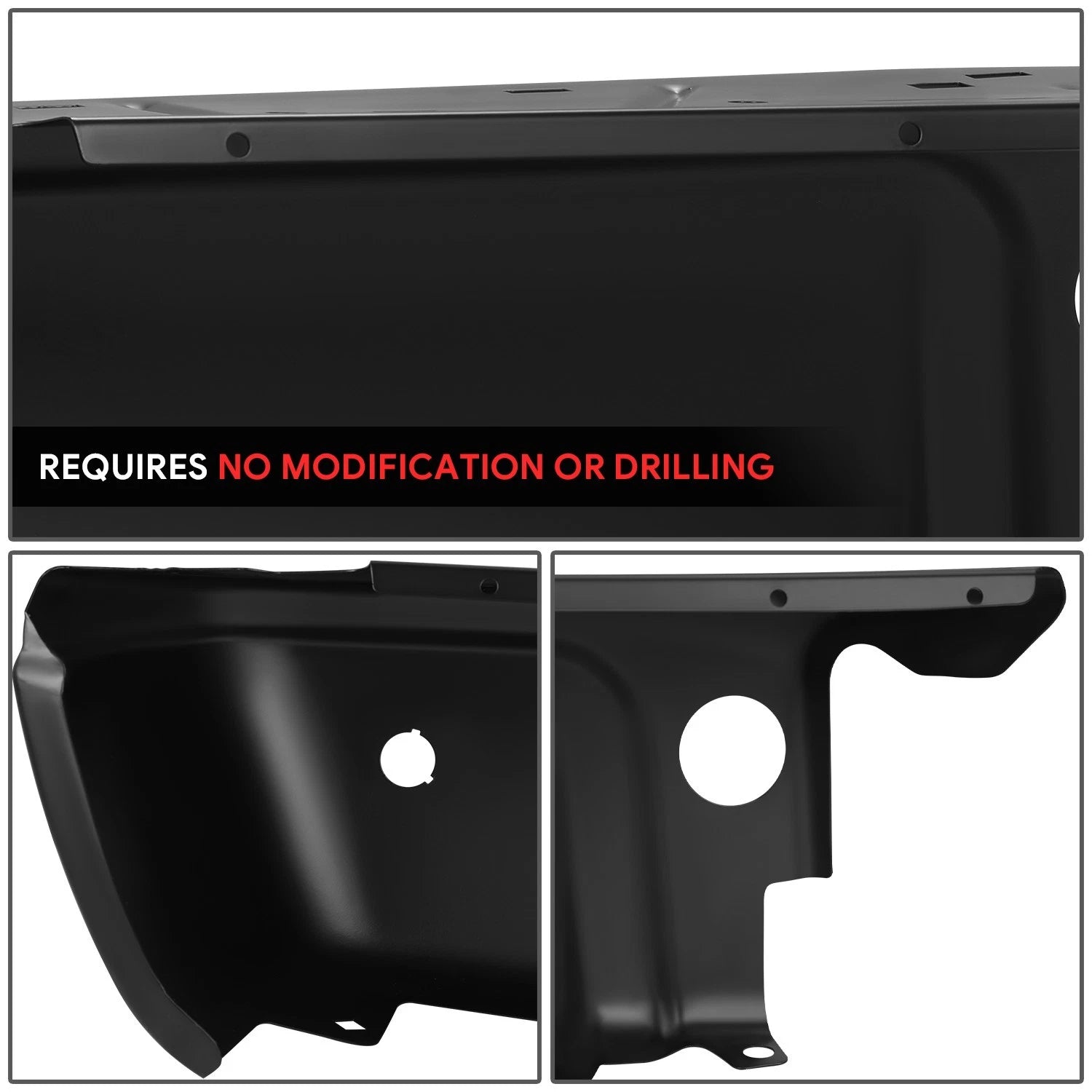 Passenger Side Rear Bumper End for Ford F-250 SD (2008–2016) w/ Sensor Holes