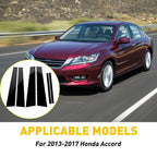 6pc Black Pillar Posts for Honda Accord (2013–2017) Door Trim Cover
