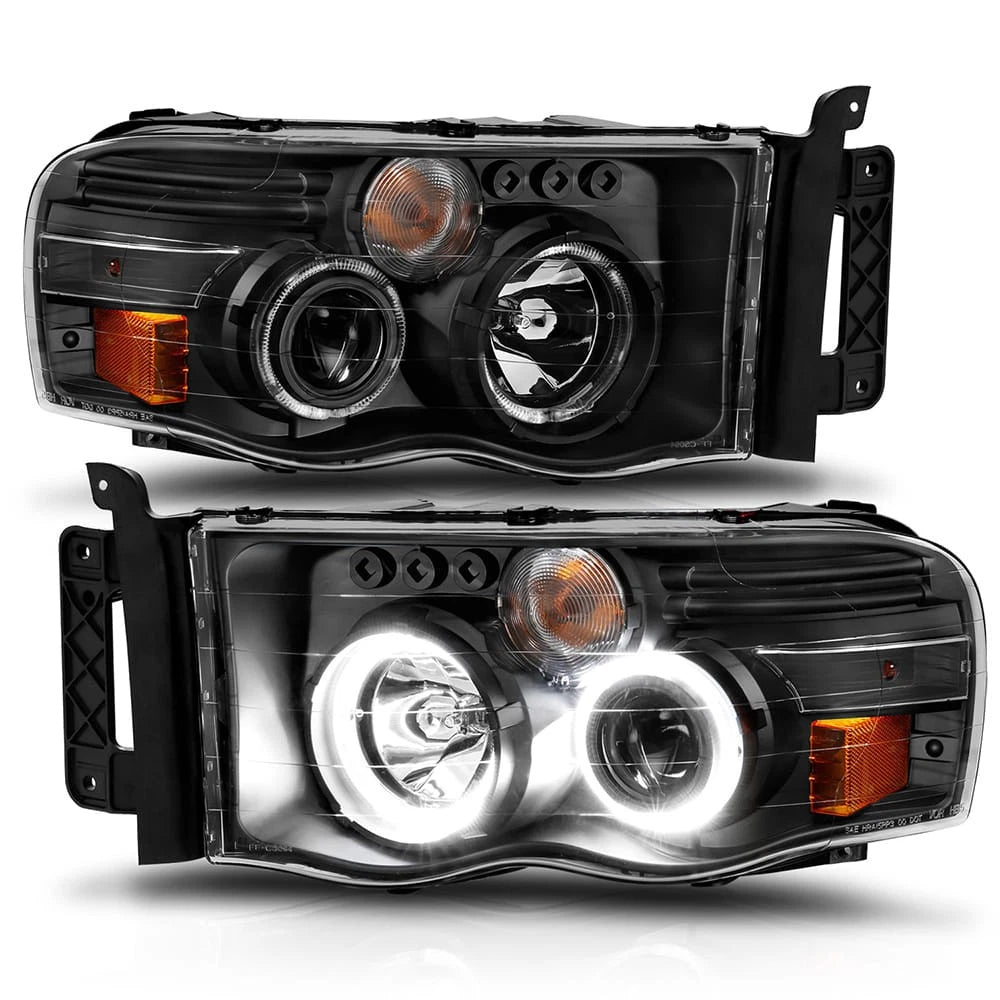 Projector Headlight Set Front Left Right for 2002–2005 Dodge Ram 1500