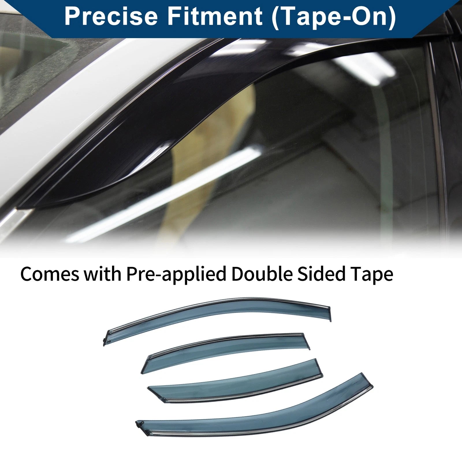 Set of 4 Window Deflectors for Ford Focus Sedan (2008–2011)