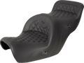 SADDLEMEN RoadSofa Seat for Harley Davidson (2014–2023) - Black, Lattice Stitch