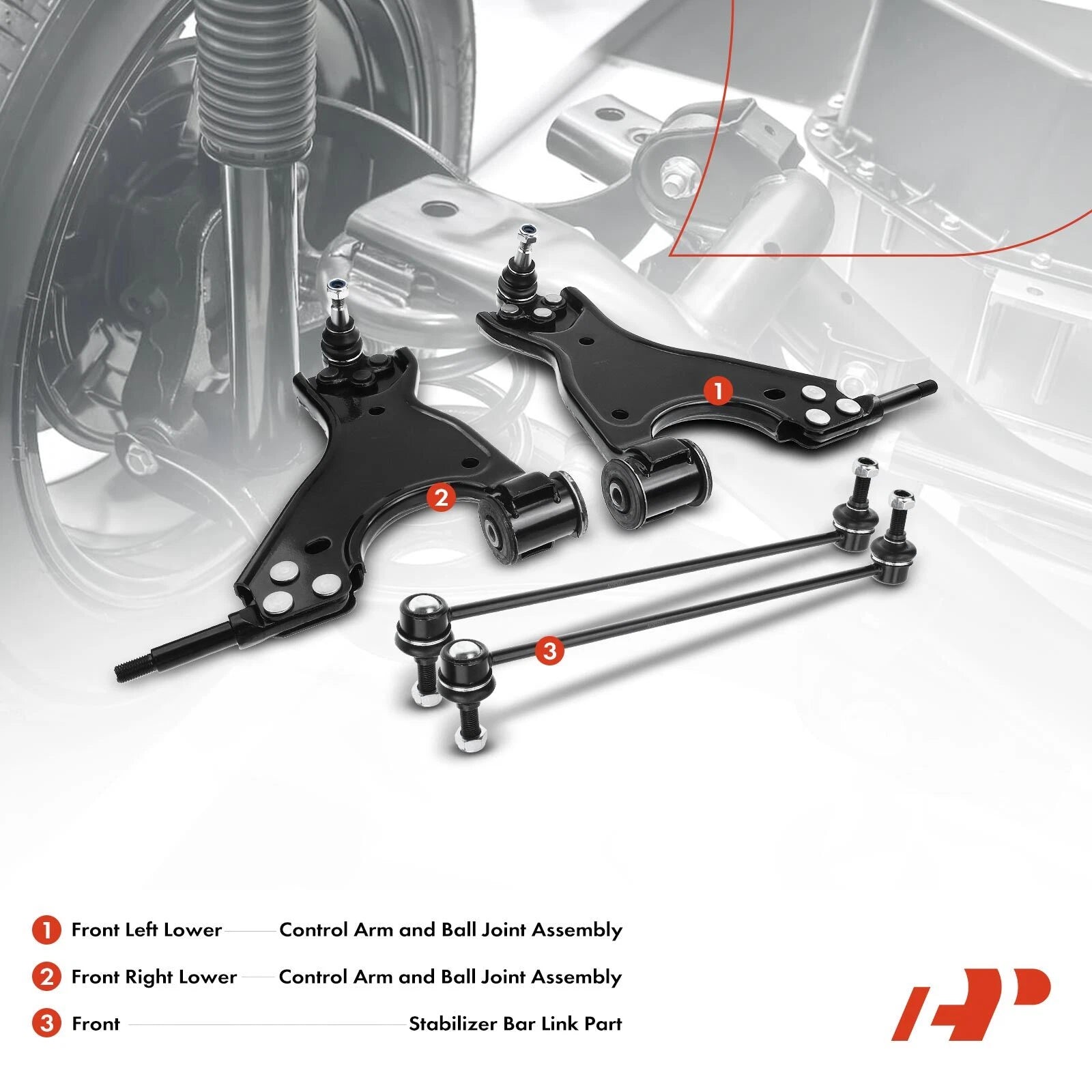 Set of 4 Front Lower Control Arms & Ball Joints for Chevy Traverse (2009–2023)