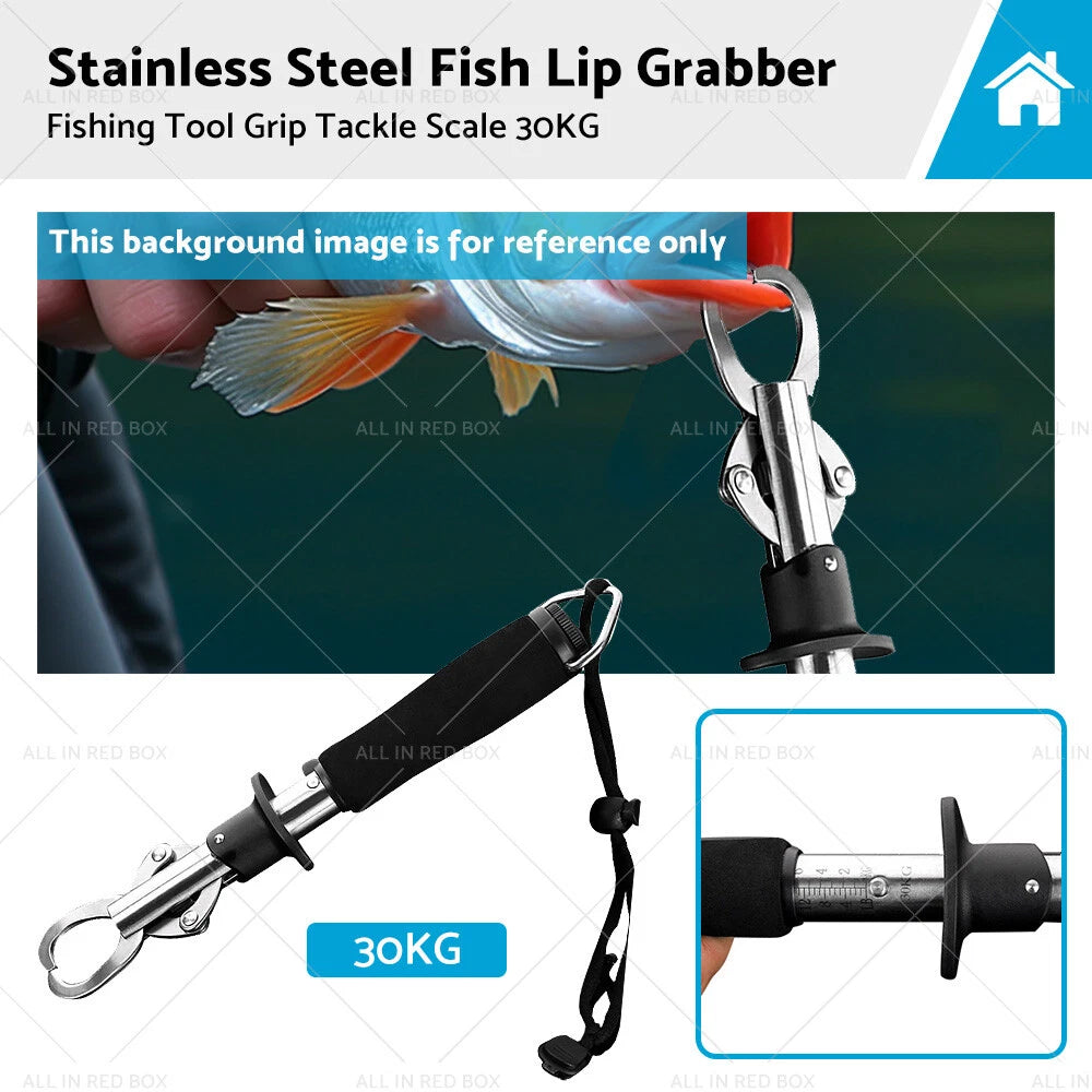 Stainless Steel Fish Lip Grabber Gripper Tool for Fishing (30KG)