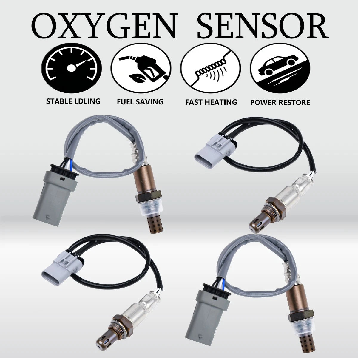 4X Oxygen Sensor for Chevy Silverado 1500 (2014–2017) 4.3L 5.3L 6.2L