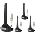 Set of 4 Ignition Coils & 4 Spark Plugs for Nissan Tiida, Sentra (2007–2017)