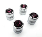 Valve Stem Caps Chrome Purple Diamond Replacement for Car Truck ATV (Set of 4)