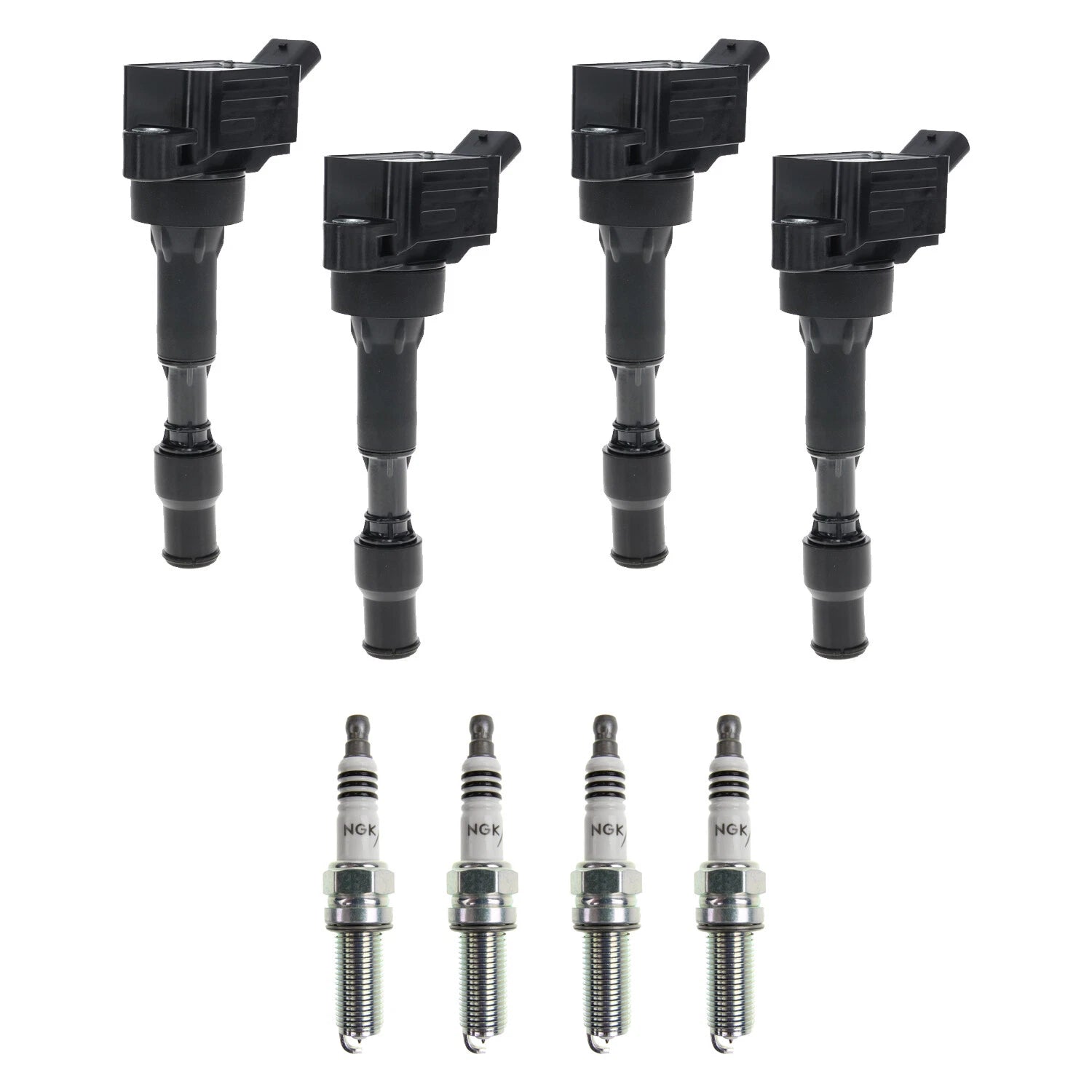 Set of 4 Ignition Coils & NGK Iridium Spark Plugs for Kia Forte Soul (2014–2019)