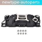 Satin Aluminum Intake Manifold for Small Block Chevy SBC 305 327 350 400 (1957–1986)