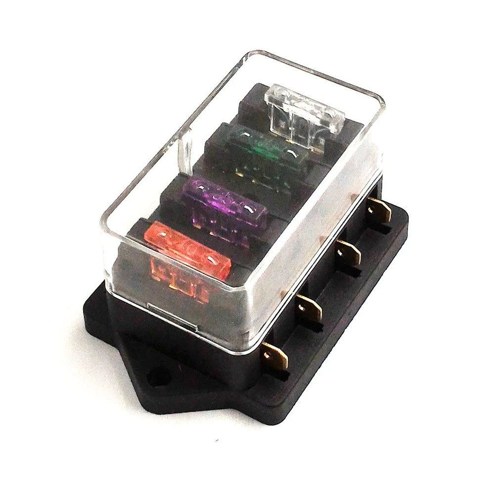 4 Way Blade Fuse Holder Box for Car Boat Marine (12V 24V)