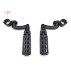 Black Dominator FootPeg 1.25" with Arched Mounting Bracket for Harley Softail