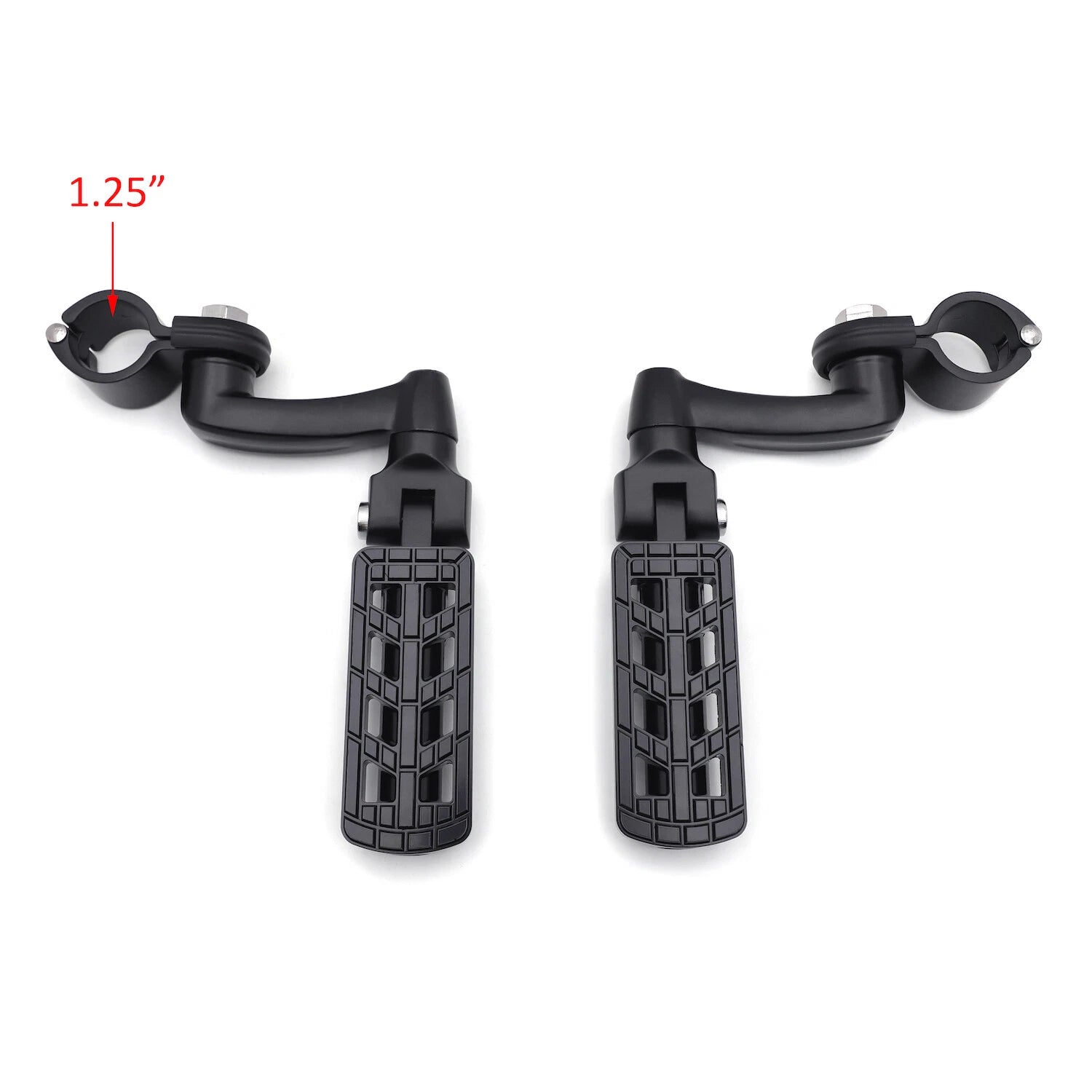 Black Dominator FootPeg 1.25" with Arched Mounting Bracket for Harley Softail