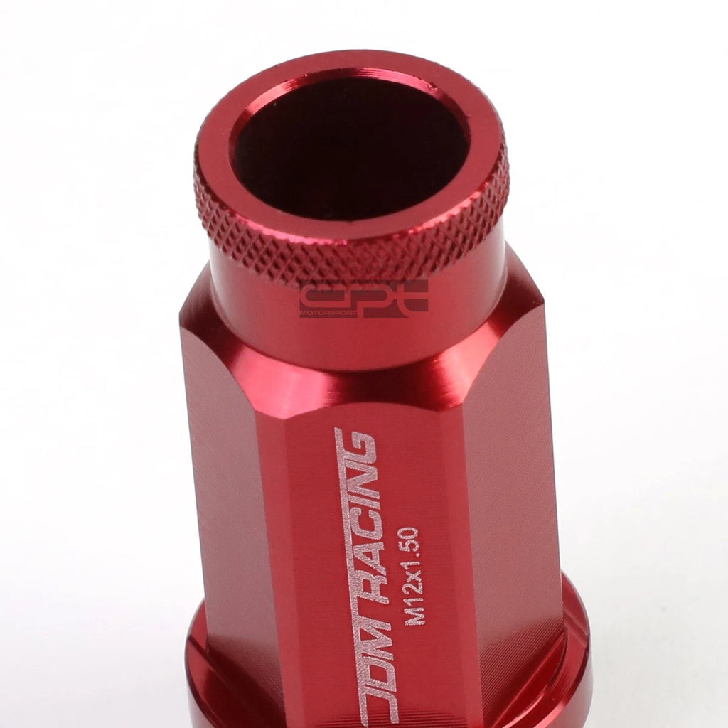 20X M12 X 1.5 Locking Lug Nut Set for Racing Wheels - Acorn Tuner, Red