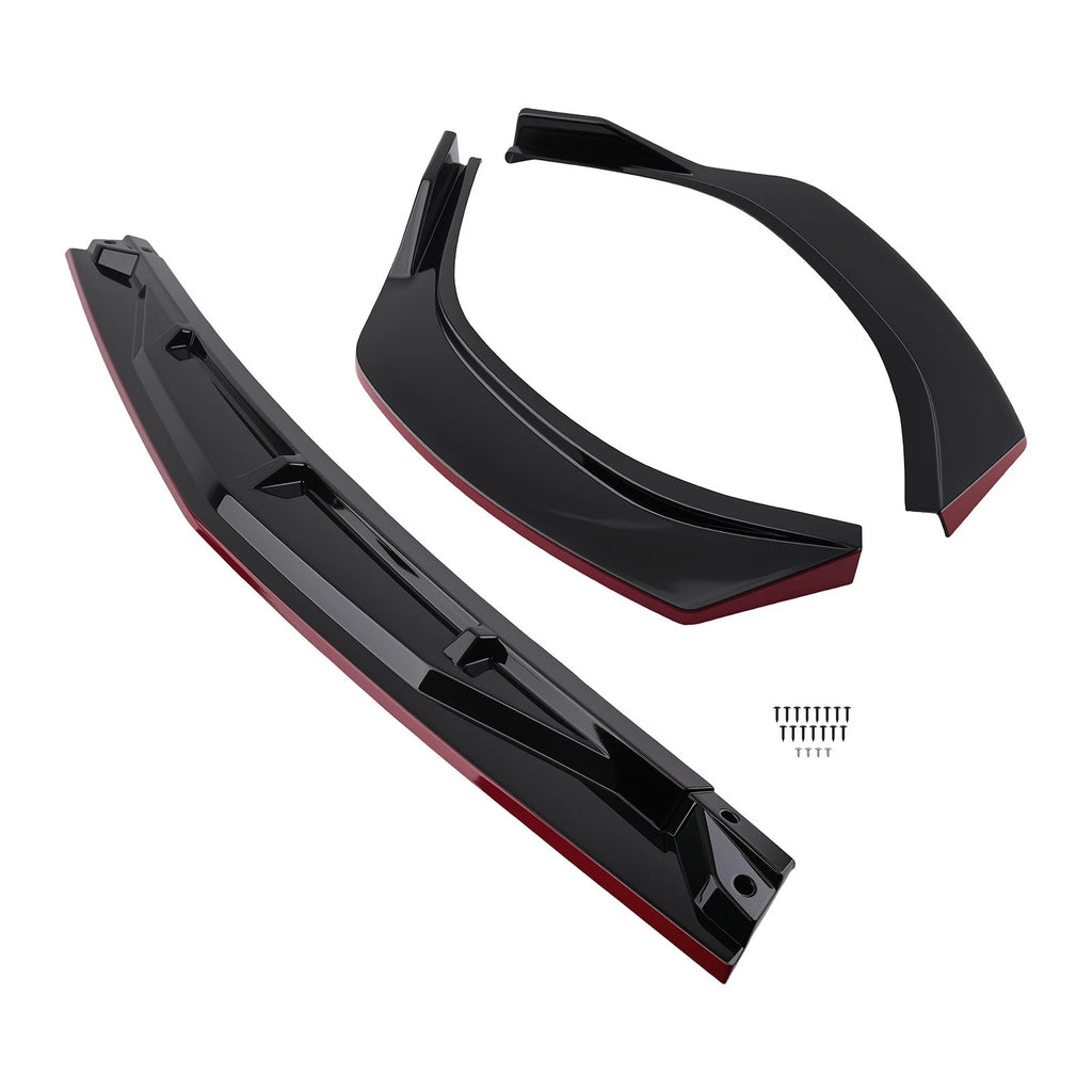 Front Lower Valance Kit for Hyundai Sonata (2020–2023) Black Red Bumper Lip