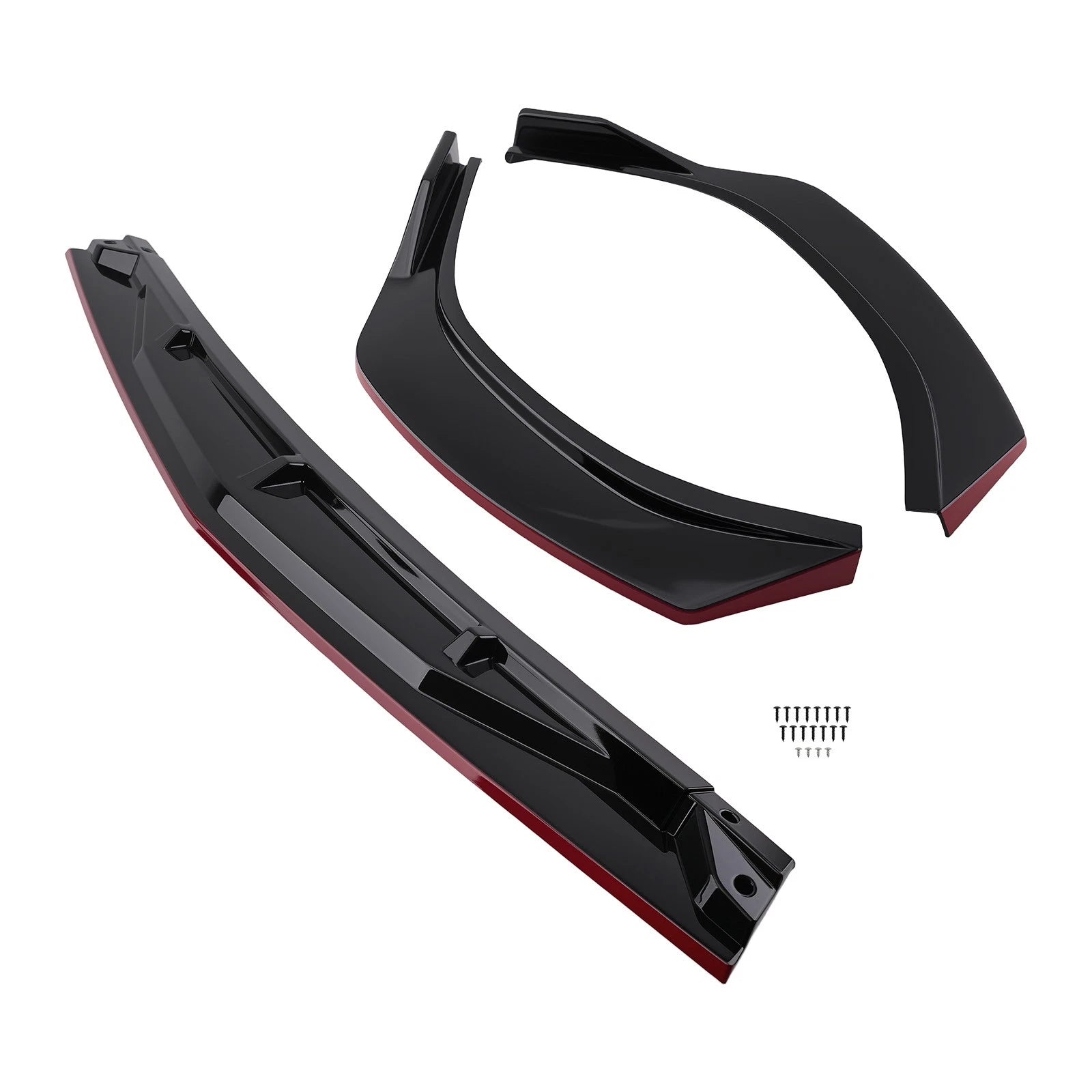 Front Lower Valance Kit for Hyundai Sonata (2020–2023) Black Red Bumper Lip