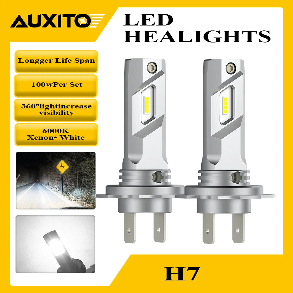 2X AUXITO LED H7 High/Low Beam Bulbs for
