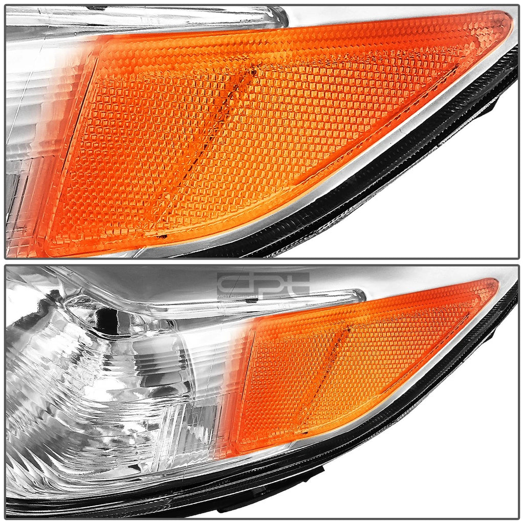 Pair of Chrome Housing Amber Corner Headlights for Toyota Sienna (2011–2020)