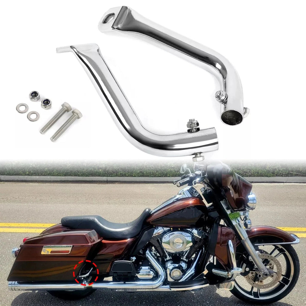 2X Chrome Saddlebag Guard Eliminator Brackets for Harley Touring (1993–2013)