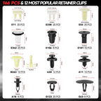 Set of 10 Nylon Retainer Clips + Fastener Removal Tools for 6-10mm Holes