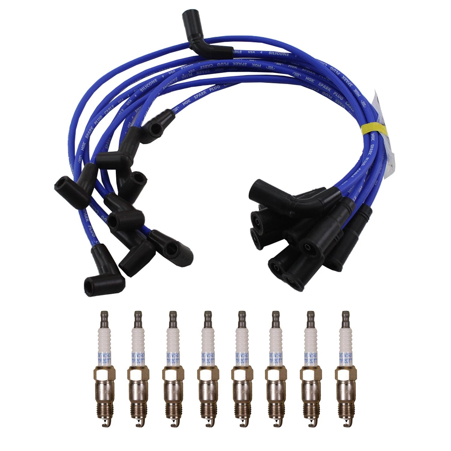 NGK 7mm Wire Set & Denso Platinum Spark Plug Kit for Yukon P30 (1992–1999)