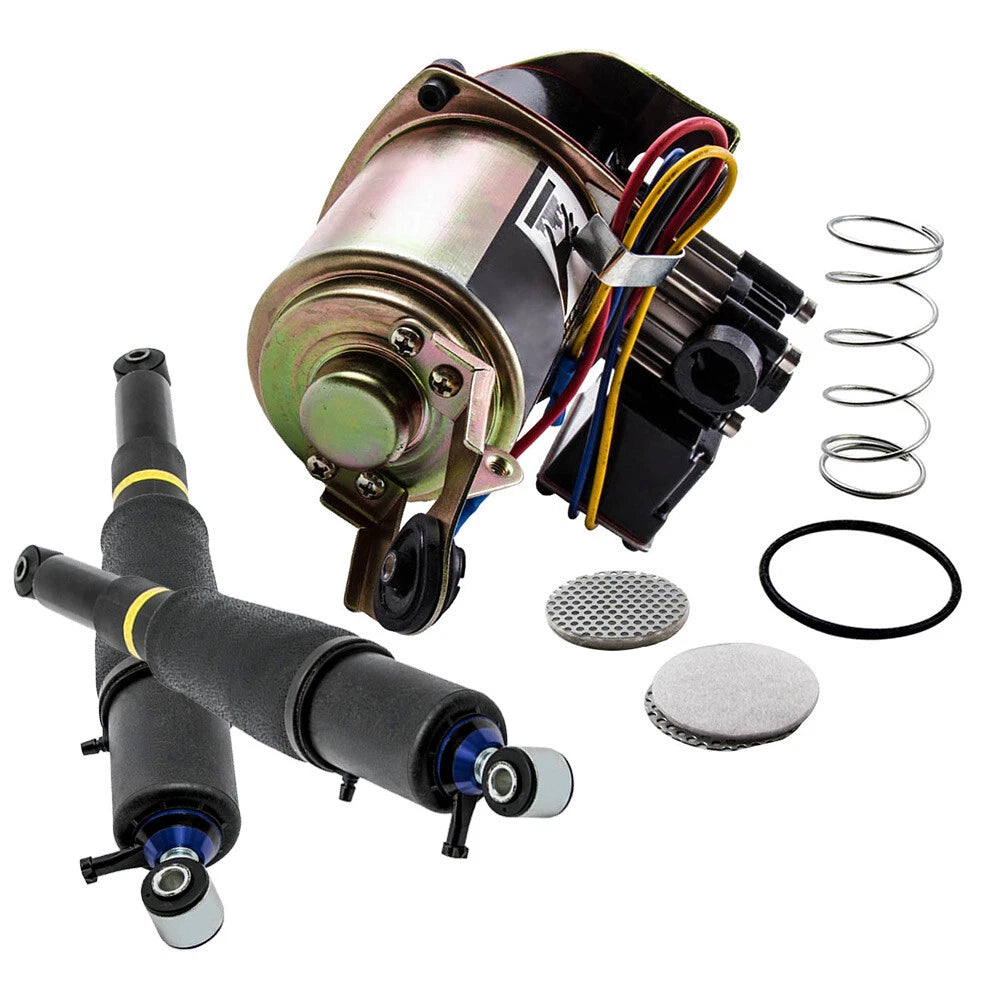 Pair Air Suspension Shocks + Compressor Pump for Escalade, Suburban, Tahoe, Yukon (2002–2020)