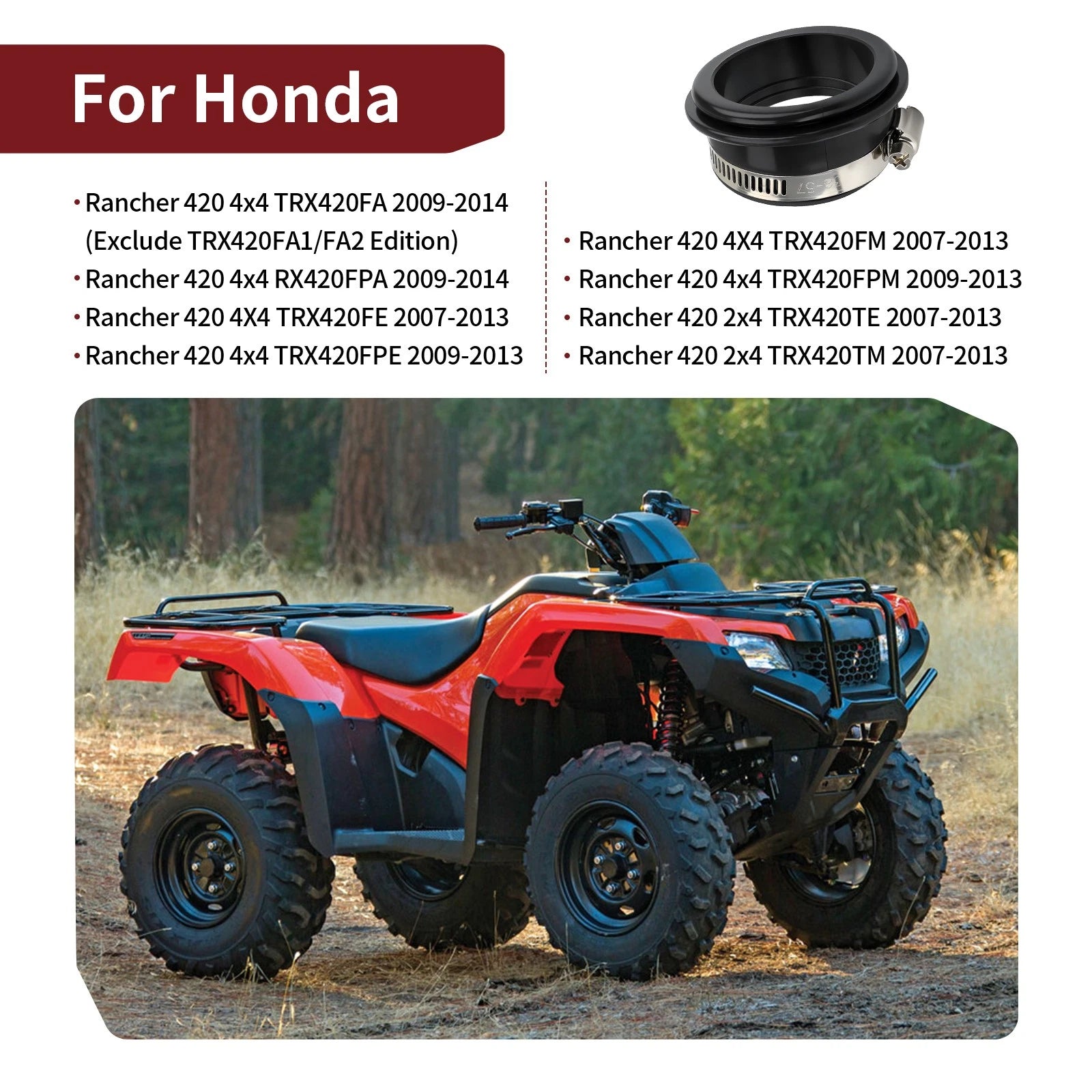 Snorkel Tube for Honda Rancher 420 (2007–2014) 17258-HP5-600