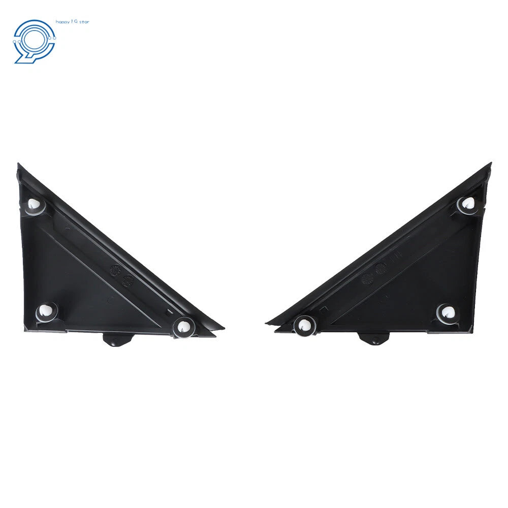 Set of 2 Gloss Black Door Mirror Flag Cover Moldings for Fiat 500 (2012–2017)